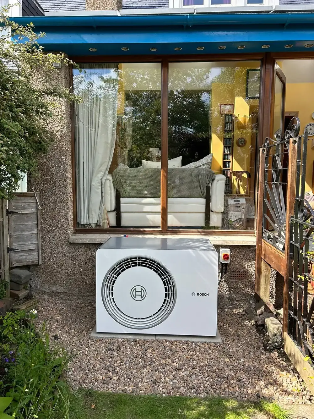 Bosch air source heat pump installed by Culbertson Renewables