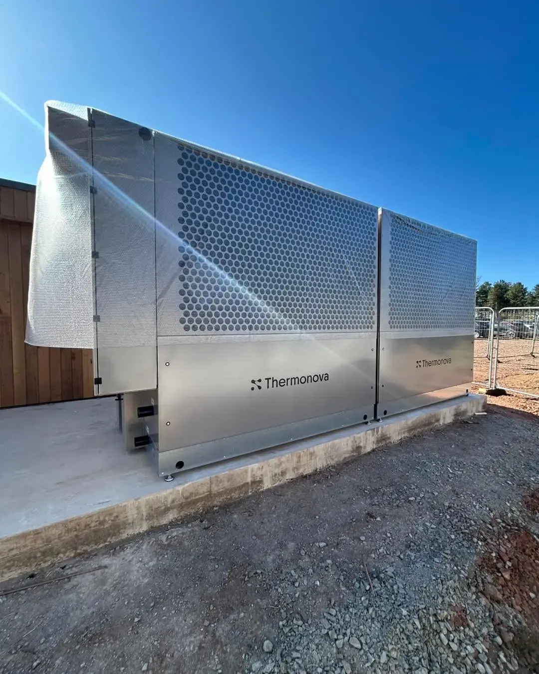 Commercial air source heat pump installed in West Lothian